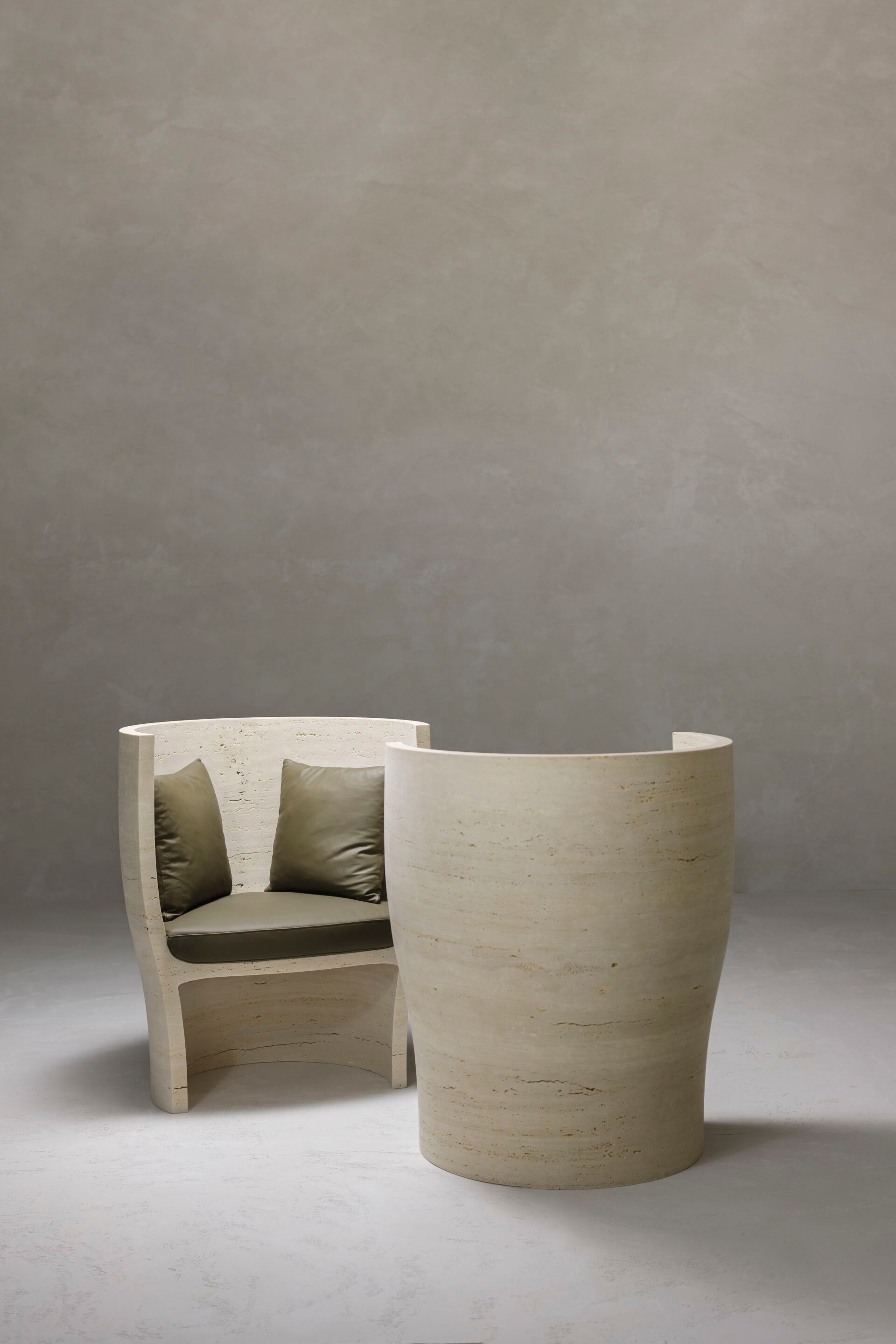 Кресло из травертина с высокой спинкой Kreoo HOLLY ARCH-00124254 - Вид №3