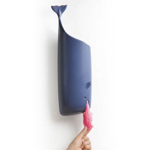 QL10312-BU Держатель для пакетов и туалетной бумаги moby whale синий Qualy