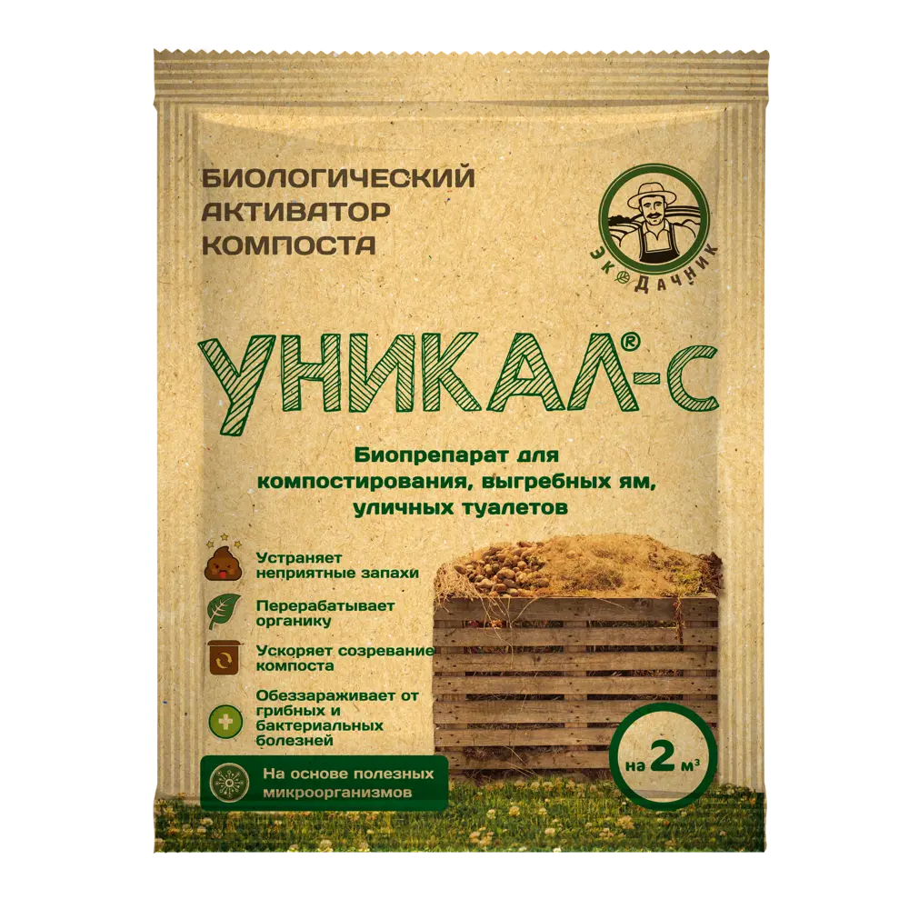 Активатор компоста ЭкоДачник Уникал-С биопрепарат-деструктор, 15 г STLM-2073129