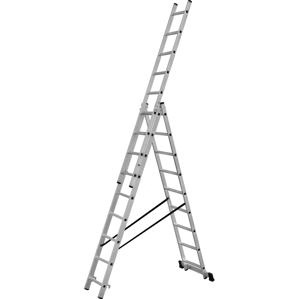 Лестница раскладная выдвижная 3-секционная DILWIS до 5.53 м 9 ступеней STLM-2166506