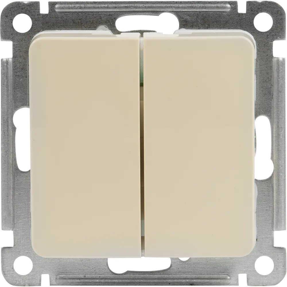 Выключатель встраиваемый Hegel Мастер 2 клавиши цвет слоновая кость STLM-2048767 - Вид №1