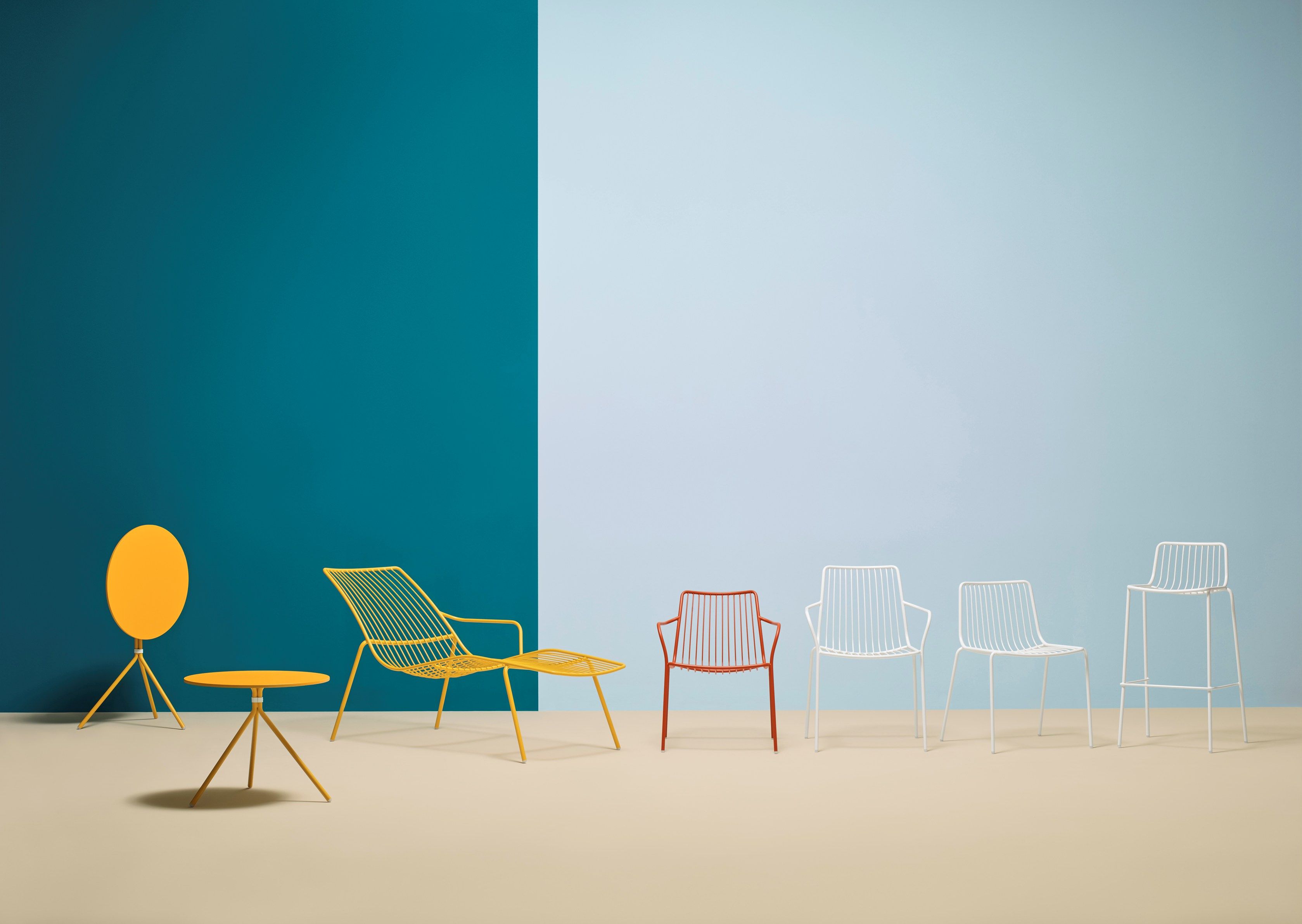 Высокий металлический садовый стул с подставкой для ног Pedrali ARCH-00027307 - Вид №7