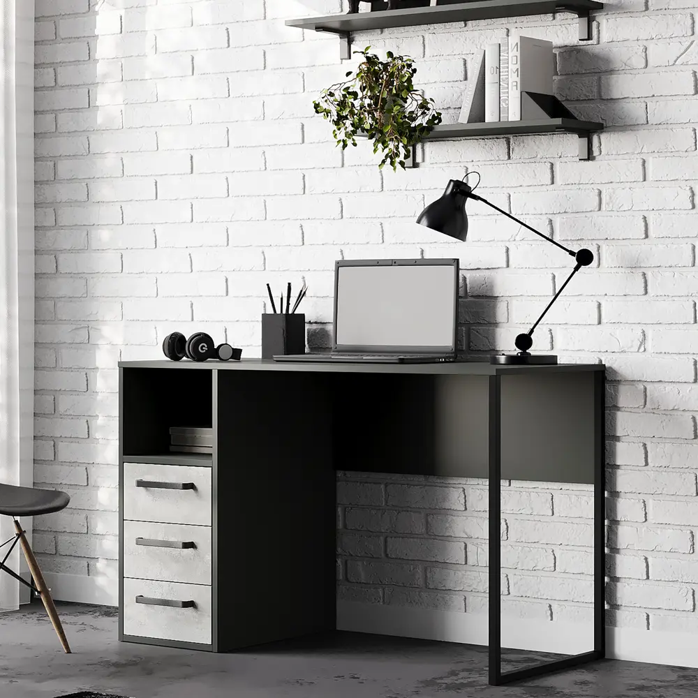 Стол письменный 110x75x50 см ЛДСП цвет графит/цемент Santreyd STLM-2078636