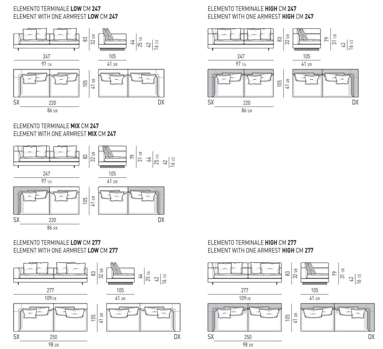 Модульный угловой диван из ткани Minotti ALEXANDER ARCH-00105167 - Вид №19