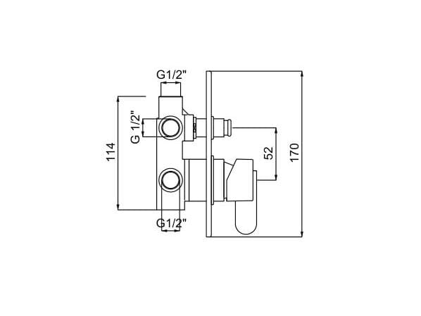 Однорычажный встраиваемый смеситель для душа с переключателем QD Magistro Lab Swing ARCH-00037643 - Вид №2