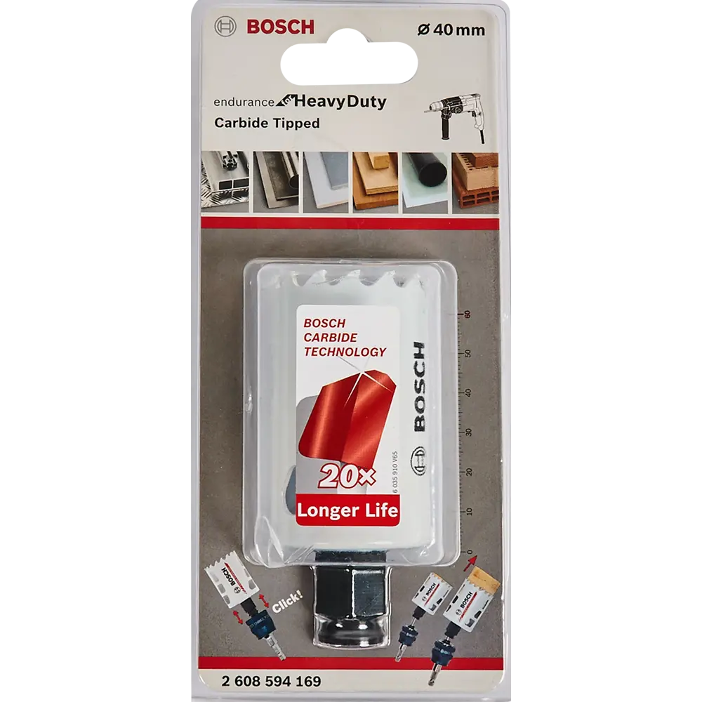 Коронка универсальная твердосплавная Bosch Endurance for Heavy Duty 2608594169 40 мм BOSCH PROFESSIONAL STLM-2136731 - Вид №2