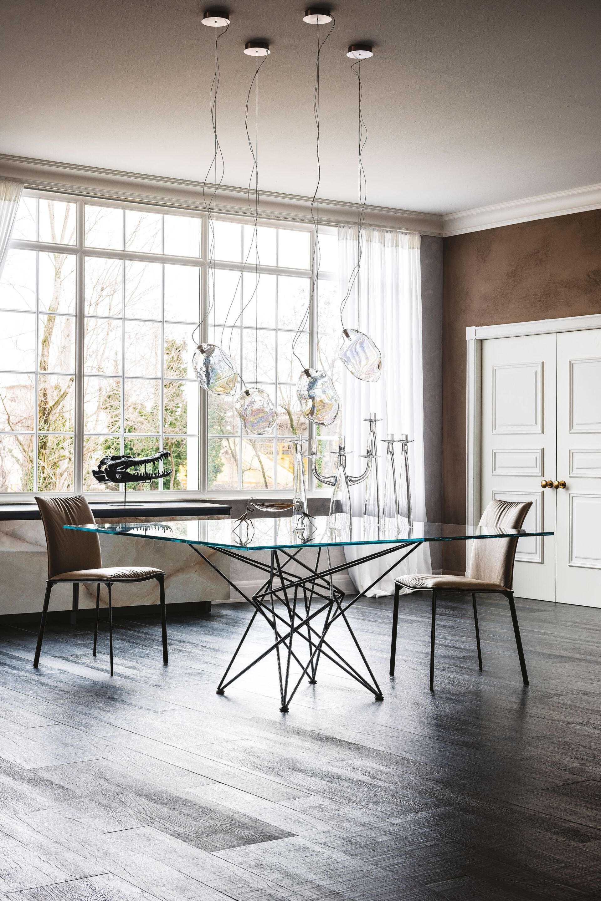 Прямоугольный стол из стали и хрусталя Cattelan italia GORDON ARCH-00117498 - Вид №2