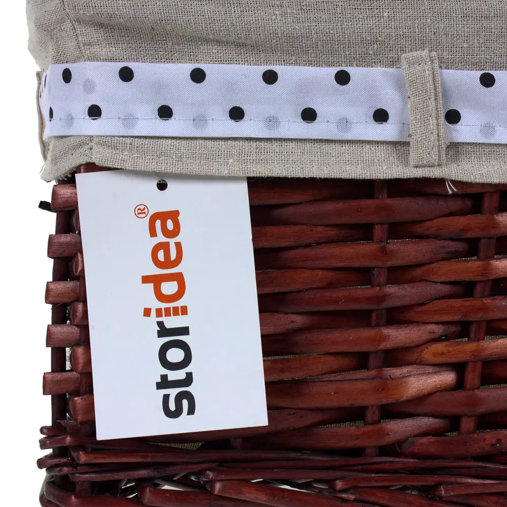 Корзина Ива с декоративным чехлом 35x18x25 см плетенье цвет коричневый STORIDEA STLM-2127152 - Вид №2