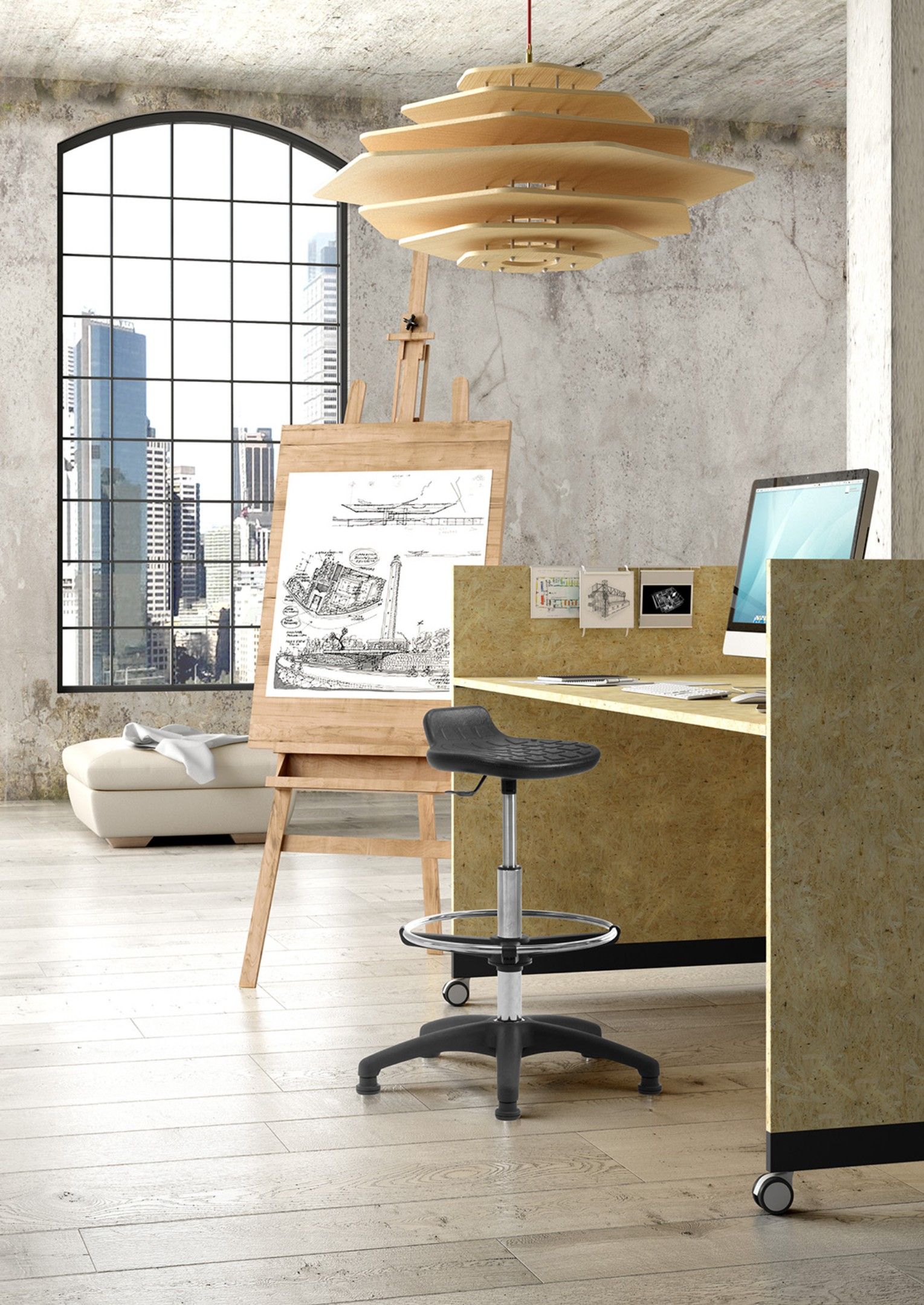 Полиуретановый регулируемый по высоте офисный стул со спинкой Leyform Officia ARCH-00106682 - Вид №5