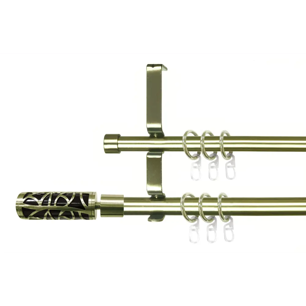 Карниз двухрядный раздвижной Inspire Контраст 160-300 см цвет латунь STLM-2059531