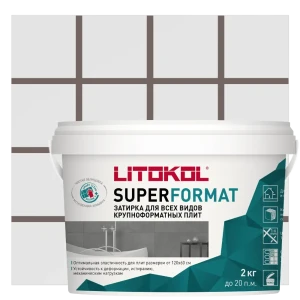 91685369 Затирка готовая для крупноформатных плит LITOKOL SUPERFORMAT SF.230 Какао 2 кг STLM-1411752