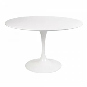 Обеденный стол круглый белый глянцевый 110 см Eero Saarinen Style Tulip Table SOHO DESIGN TULIP 131563 Белый