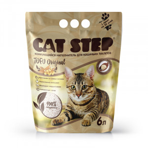 ПР0059133 Наполнитель для кошачьего туалета Tofu Original комкующийся растительный 6л CAT STEP