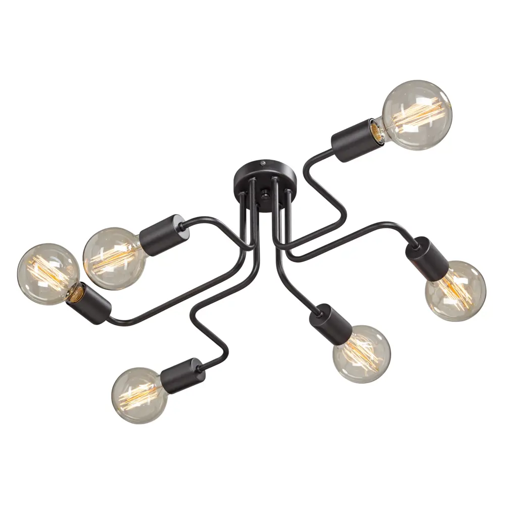 Люстра потолочная «Лабиринт» V4196-1/6PL, 6 ламп, 15 м², цвет чёрный Vitaluce STLM-2025683