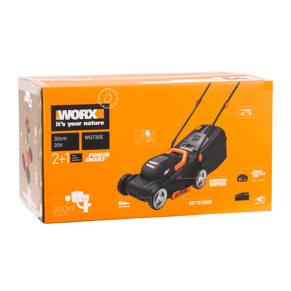 Газонокосилка аккумуляторная Worx WG730E 20 В 30 см 1x4 Ач АКБ и ЗУ входит в комплект STLM-2101741 - Вид №24