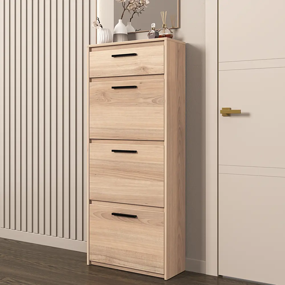 Шкаф для обуви Лион 60x143.5x24 см 3 ящика ЛДСП цвет дуб комано Santreyd STLM-2130643