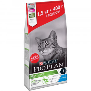ПР0059326 Корм для кошек для стерилизованных кролик сух. 1,5кг+400г ПРОМО Pro Plan
