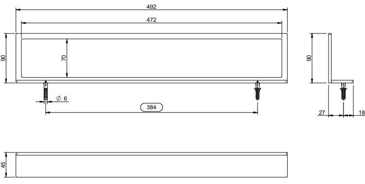 Полка для ванной из нержавеющей стали Rubinetterie Treemme 5 мм ARCH-00123113 - Вид №2