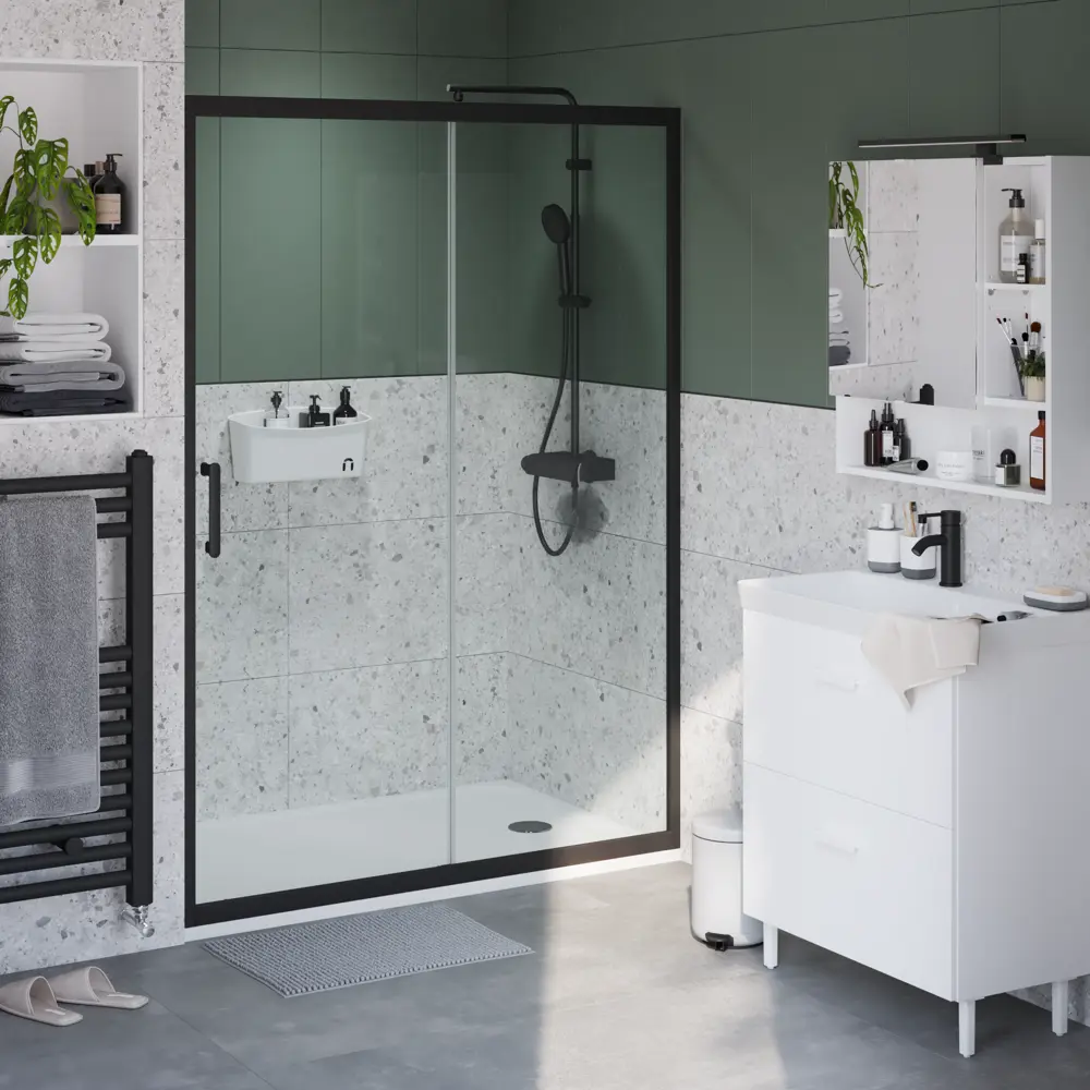 Комплект стекол для раздвижной душевой двери Sensea Easy 140 см прозрачное стекло цвет профиля на выбор 83631066 STLM-2115196 - Вид №28