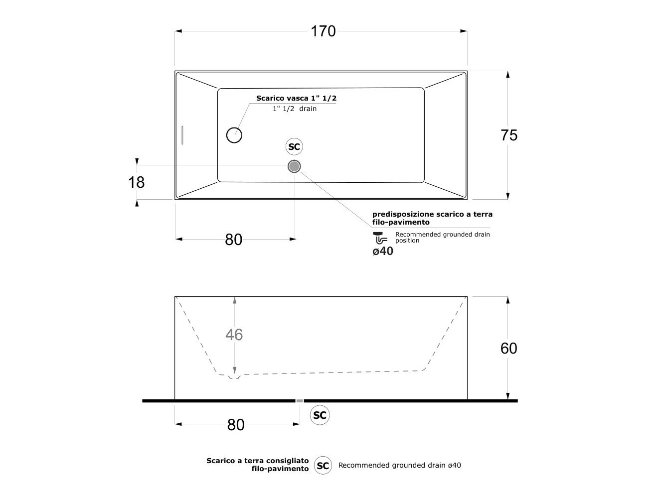 Прямоугольная ванна акриловая комната центр Gruppo Treesse мебель для ванной комнаты-отдельно стоящие ванны ARCH-00023225 - Вид №4