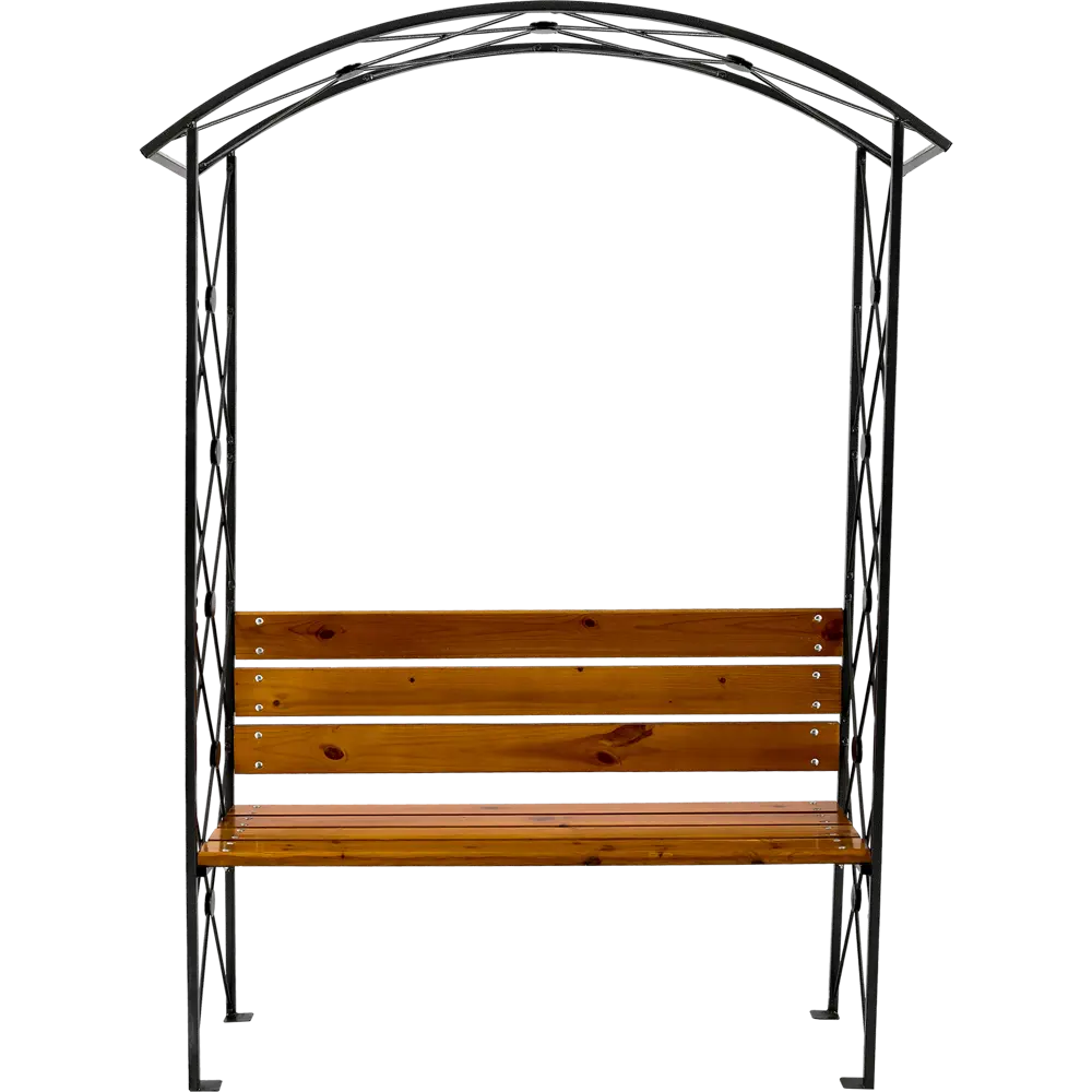 Скамья садовая Эльма с аркой сталь/дерево коричневый 84382228 STLM-2130079 Santreyd  - Вид №1