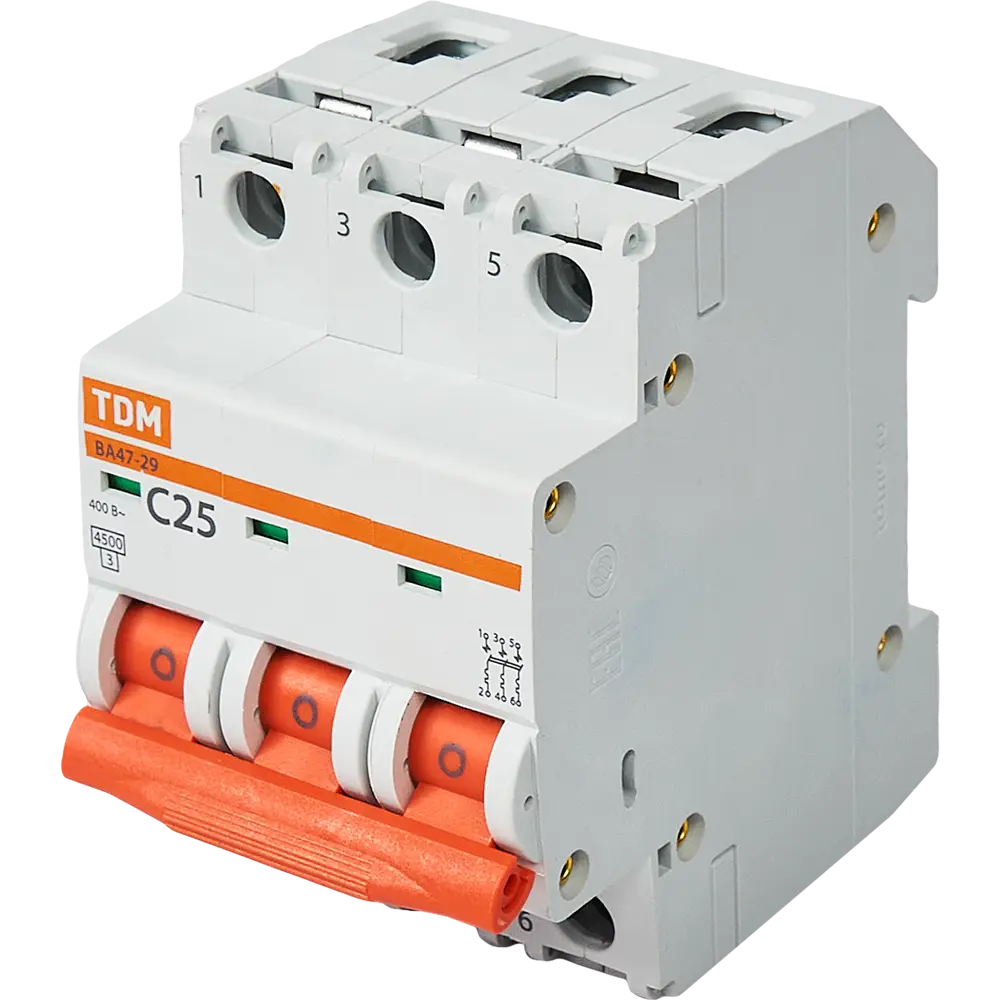 Автоматический выключатель TDM Electric ВА47-29 3P 25А для надежной защиты сети 84399523 STLM-0049296