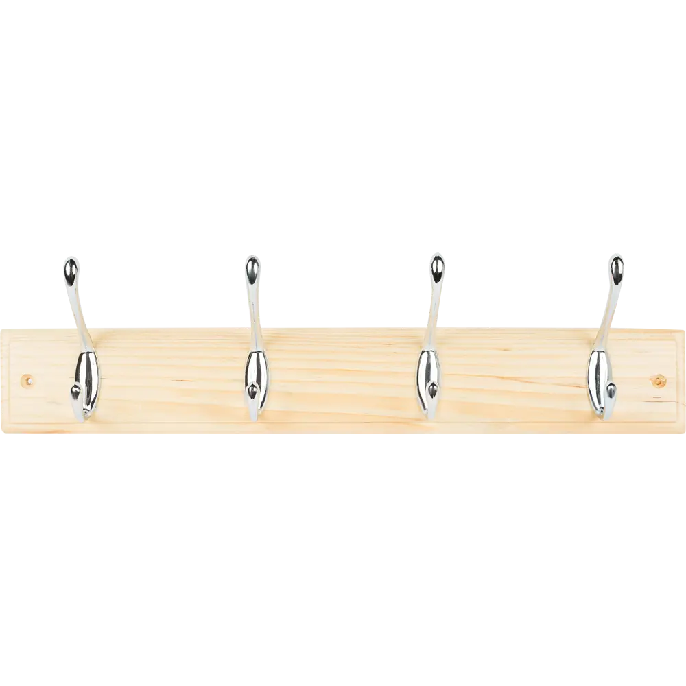 Вешалка настенная для одежды 4/2 крючков 40х9.5х7 см цвет сосна LARVIJ STLM-2190740