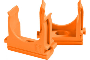 16056573 Крепёж-клипса для труб АБС-пластик оранжевая д25 в малой упаковке 10 шт PR13.0068 Промрукав