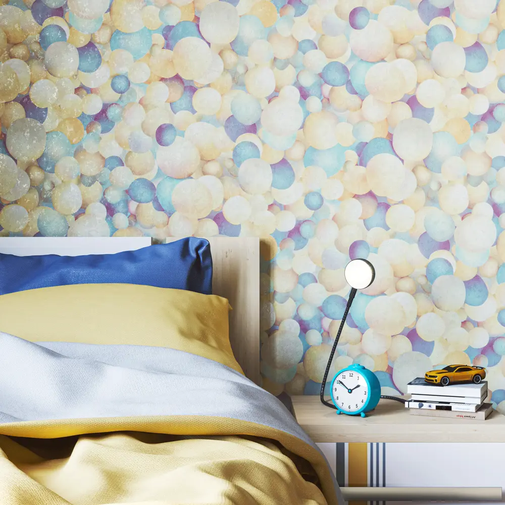 Обои флизелиновые Home Color Bubbles желто-голубые 1.06 м HC71650-63 STLM-2161253 - Вид №2