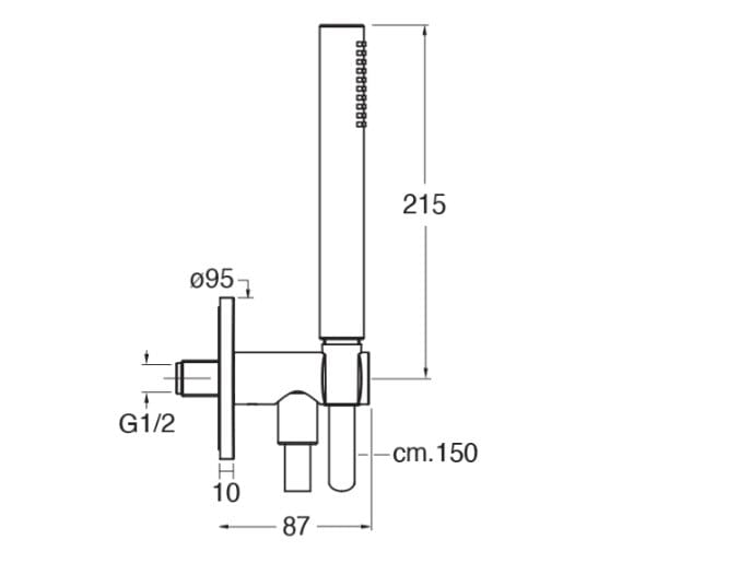 Ручной душ / держатель для душа из нержавеющей стали CRISTINA Rubinetterie дополнения для душа / ванны / умывальника - Inox collection ARCH-00016225 - Вид №1