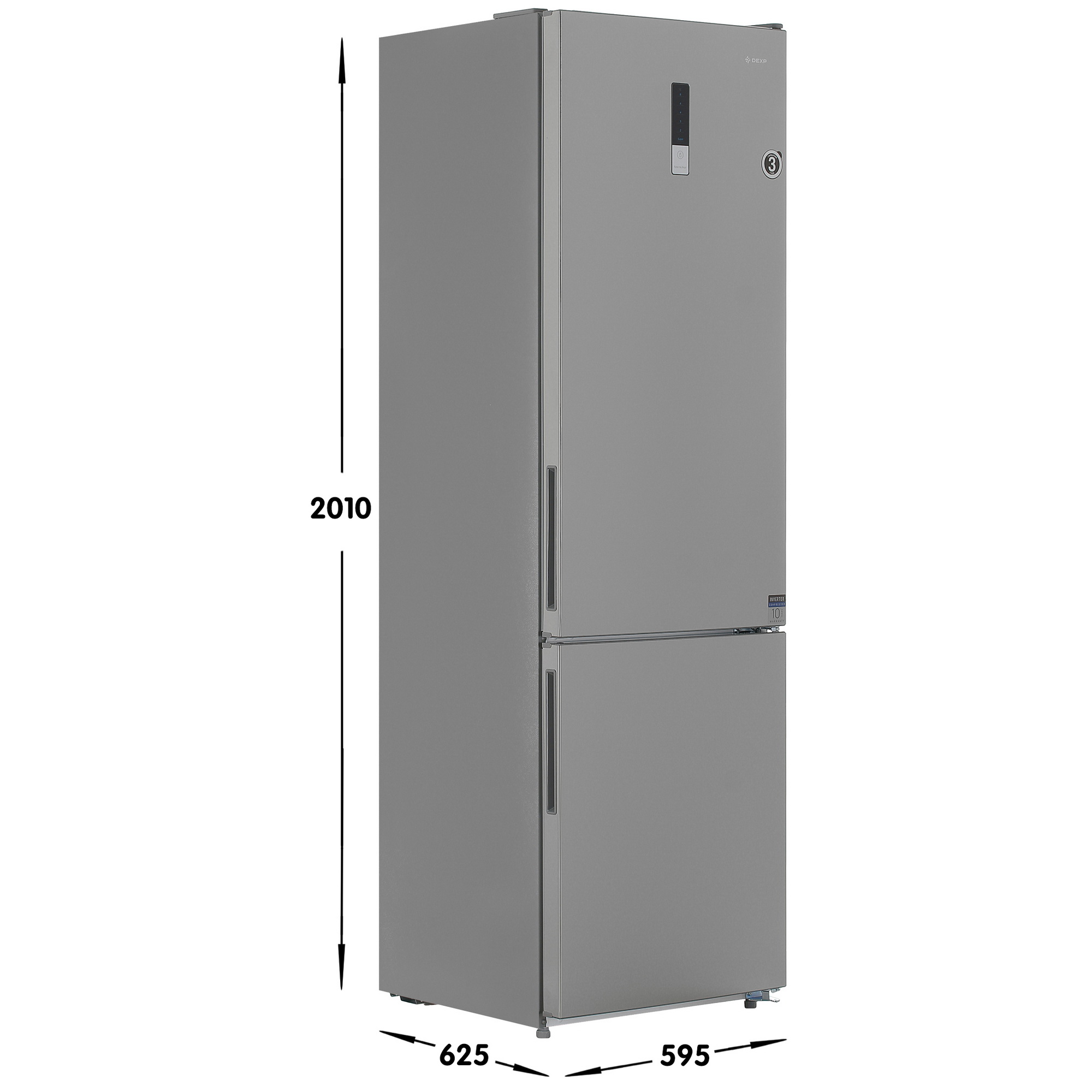 9049275 Холодильник с морозильником   DEXP B4-39AMA серебристый STDN-0126894 - Вид №6