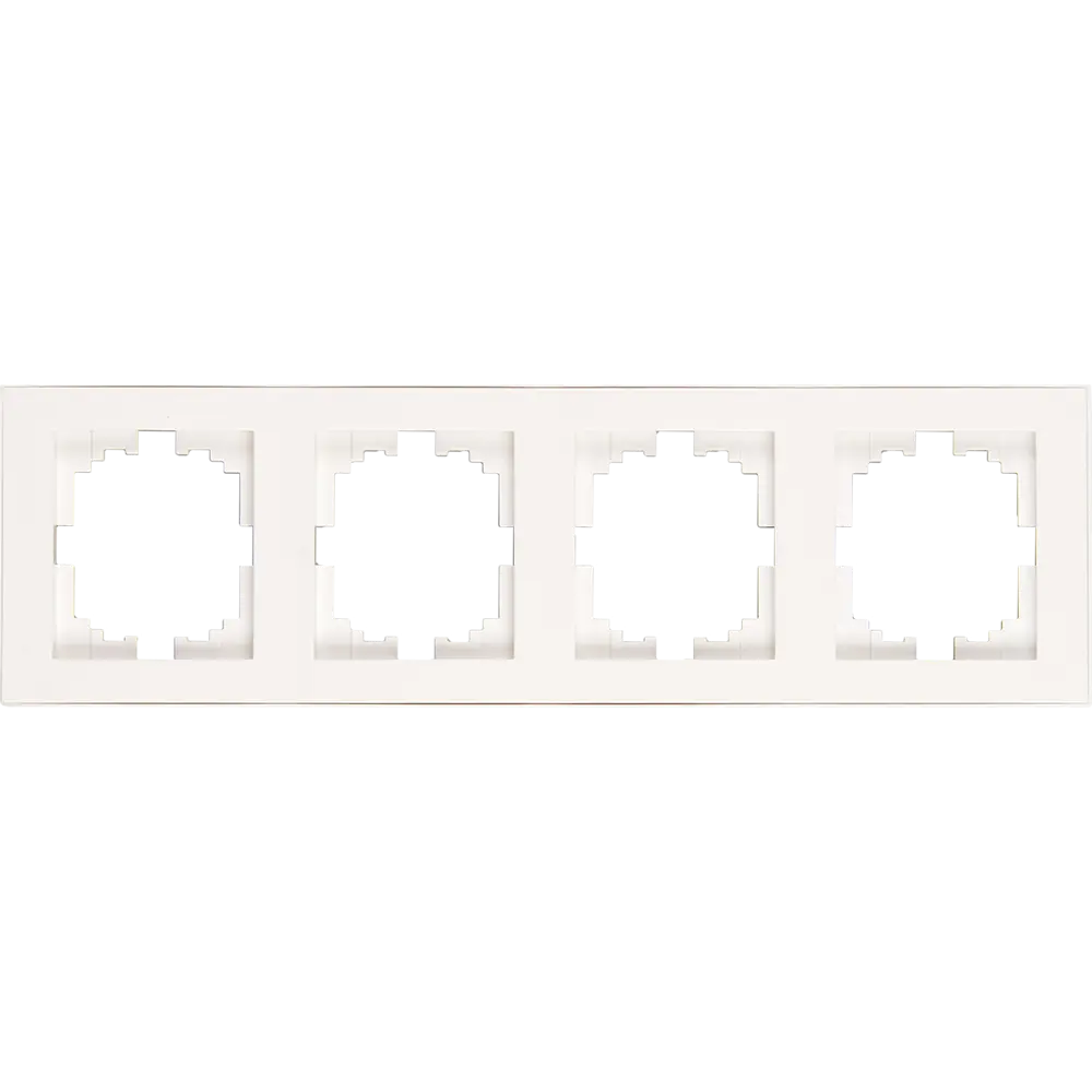 Рамка для розеток и выключателей Lezard Rain вертикальная 4 поста цвет белый STLM-2180173