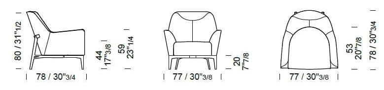 Кожаное кресло с подлокотниками Borzalino EVE PLUS ARCH-00073617 - Вид №5
