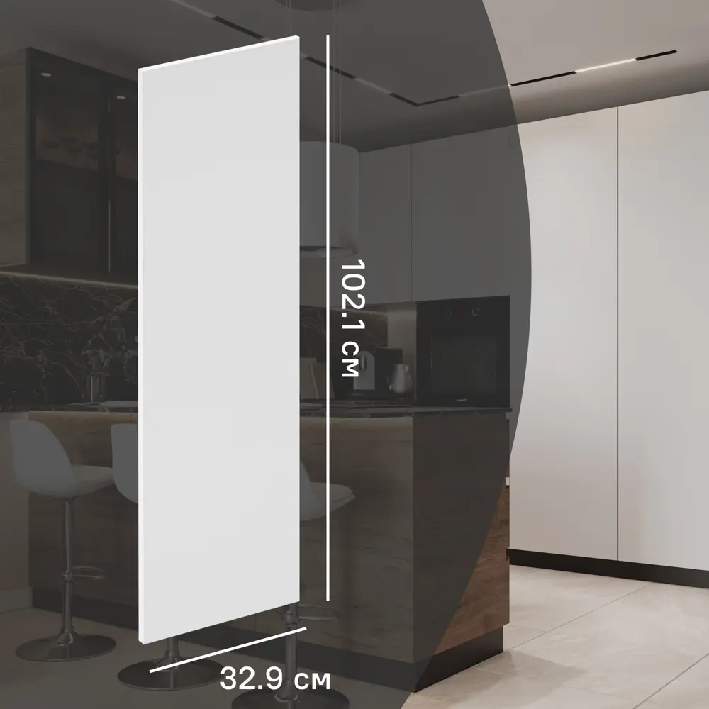 Фасад кухонного шкафа София 32.9x102.1 см KONSENSA ЛДСП цвет белый STLM-2000434