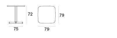 Квадратный стол в HPL emu Shine ARCH-00011767 - Вид №1