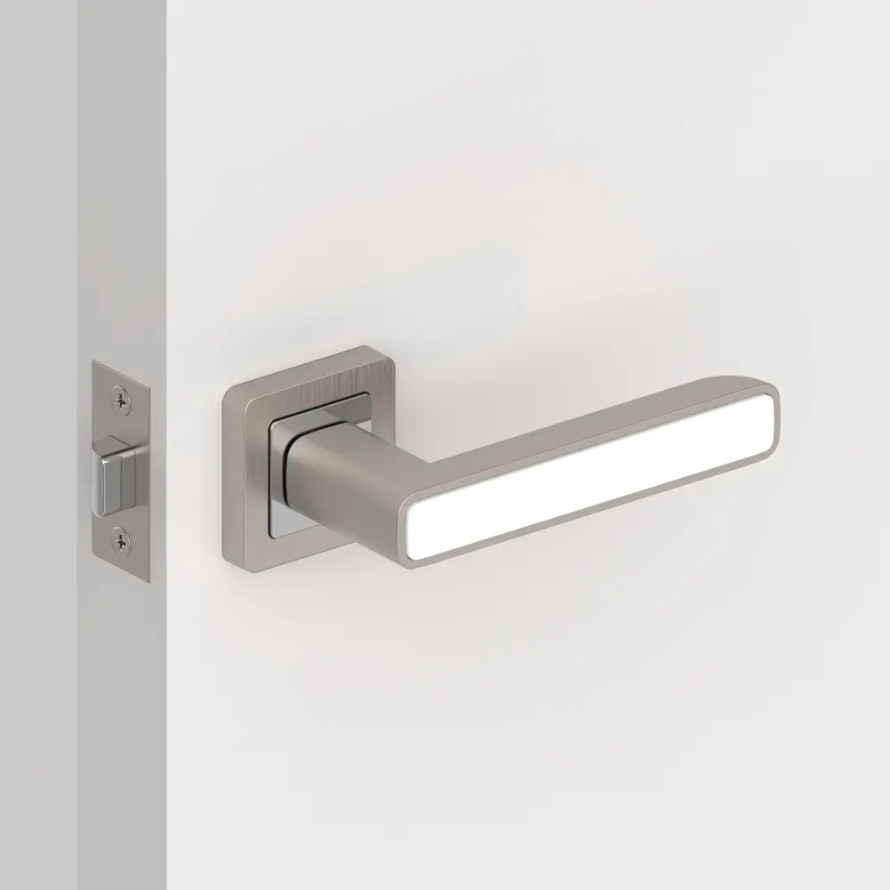 Ручка дверная на розетке MARS QR/HD SN/WH-19, цвет матовый никель/белый PUNTO STLM-2104834 - Вид №8