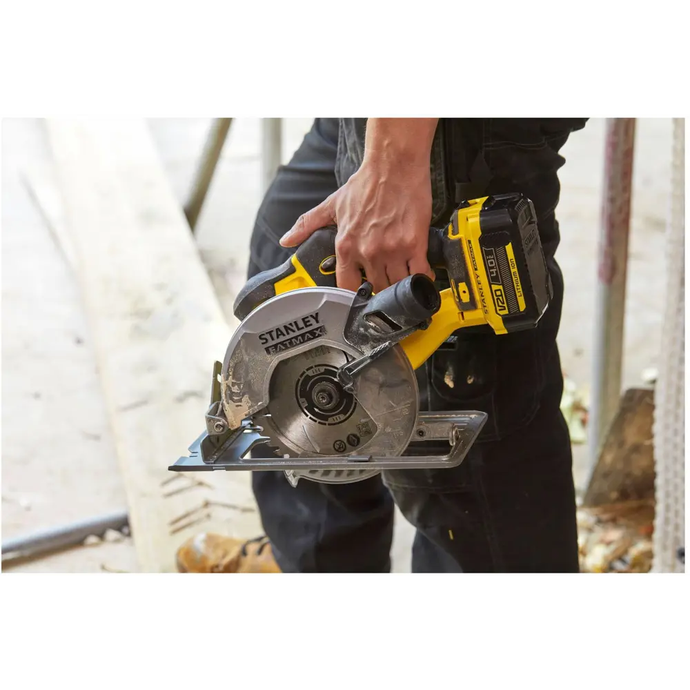 Пила циркулярная аккумуляторная Stanley SFMCS500M1KQW, 165 мм, 20 В Li-ion 1x4 Ач STANLEY FATMAX STLM-2160611 - Вид №11