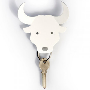 QL10152-WH Держатель для ключей и аксессуаров bull белый Qualy