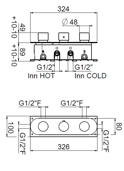 Термостатический встраиваемый смеситель для душа CARIMALI Scull ARCH-00040997 - Вид №1