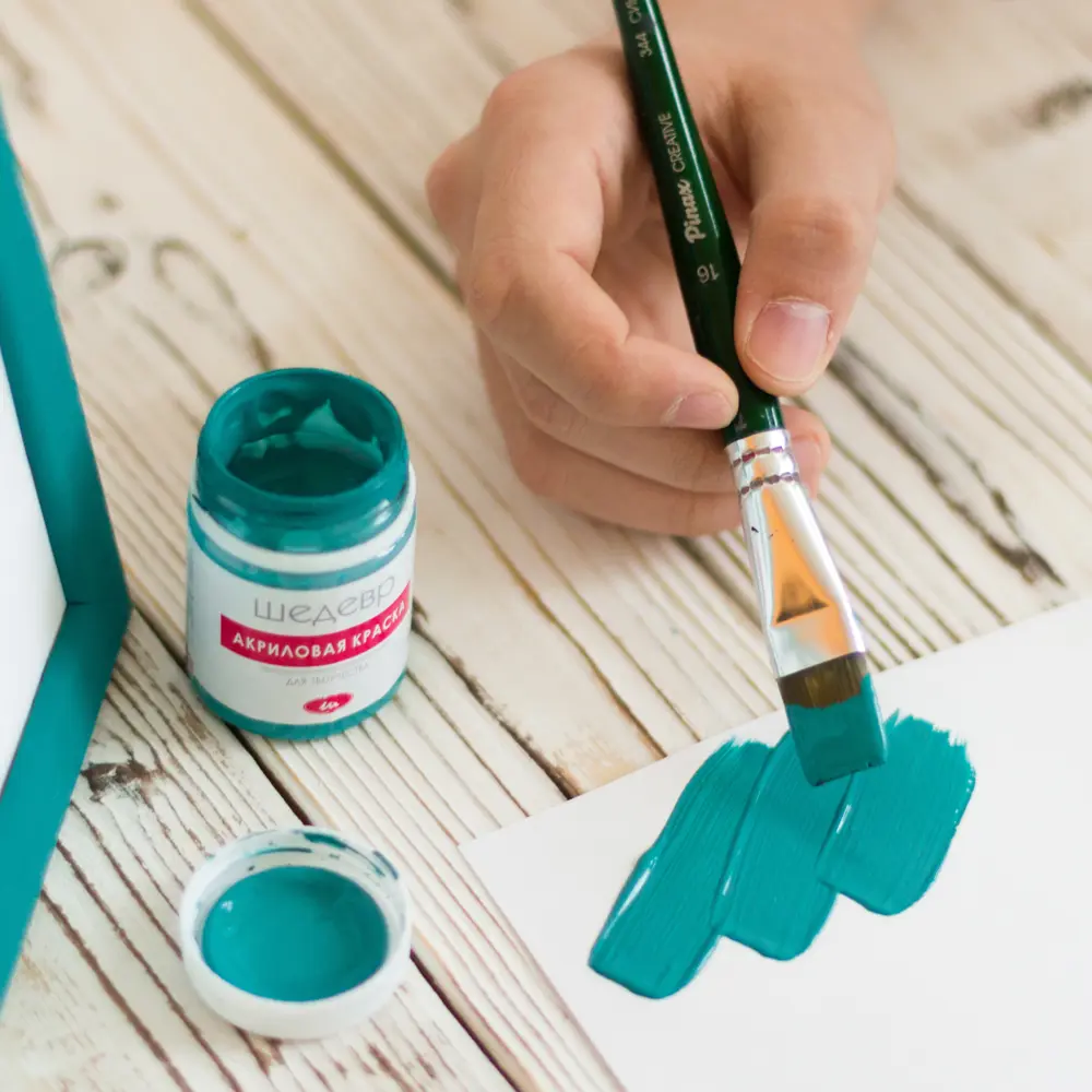 Краска акриловая Шедевр глянцевая цвет изумрудный 60 г STLM-2098456 - Вид №4