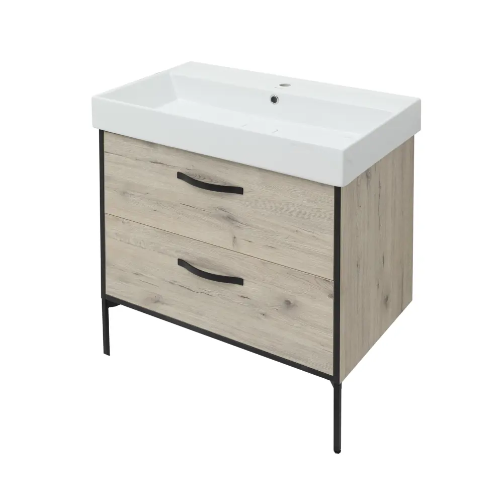 Тумба под раковину подвесная Aquanet Инди 100 см дуб белый STLM-2102291 - Вид №4