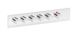 EUA521IINID1 Комплект наружных частей термостата на 5 потребителей - горизонтальная прямоугольная панель с ручками Industria IB Aqua - 5 потребителей