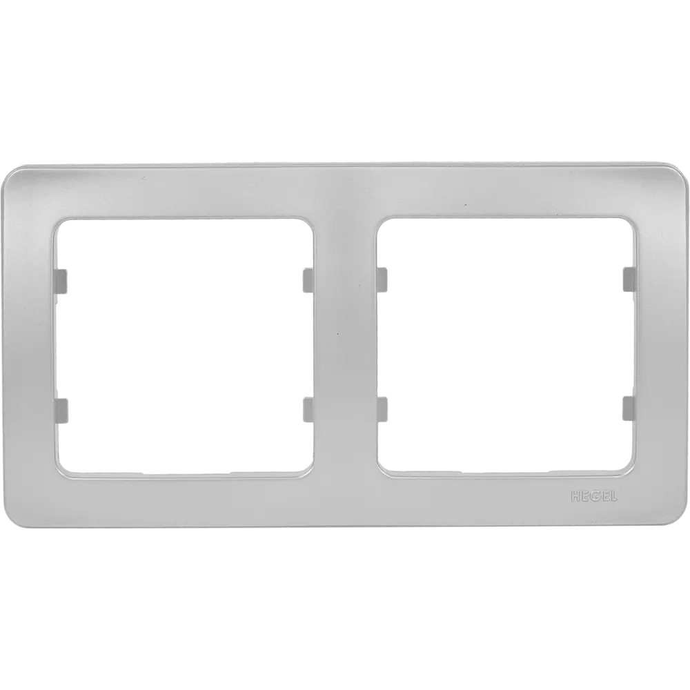 Рамка для розеток и выключателей Hegel Мастер 2 поста цвет серебро STLM-2153592 - Вид №1
