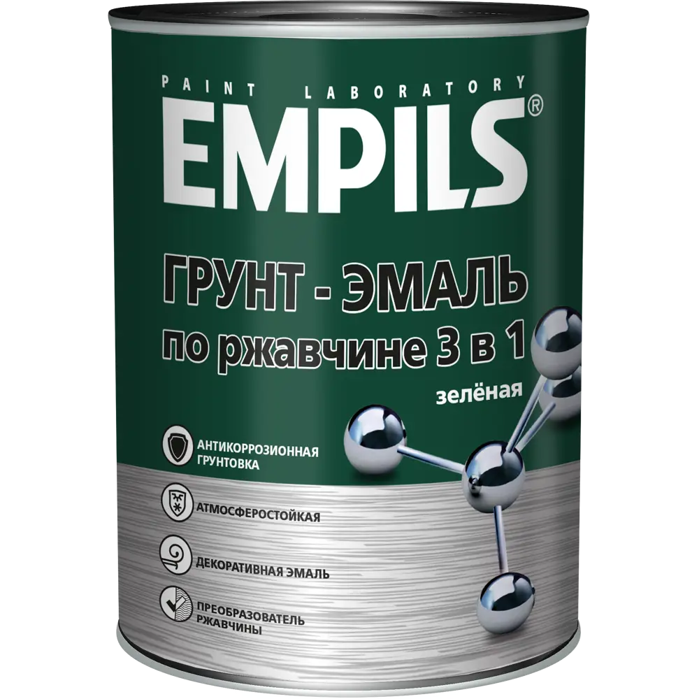 EMPILS PL - Грунт-эмаль 3 в 1 для защиты от ржавчины, зеленый 0.9 кг 84434173 STLM-0049992 - Вид №1