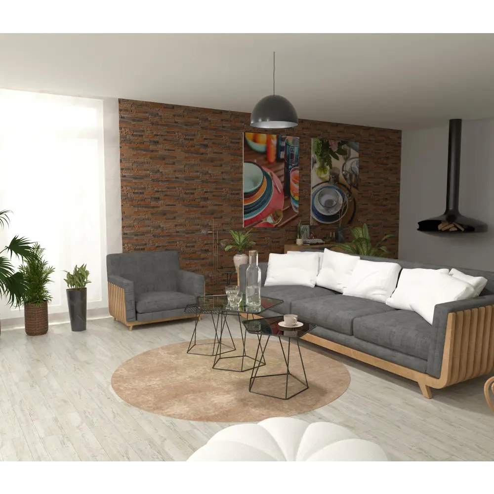 Декоративный камень White Hills «Хайлэнд» - темно-коричневая скала для интерьера и фасада 82274638 STLM-0023707 - Вид №5