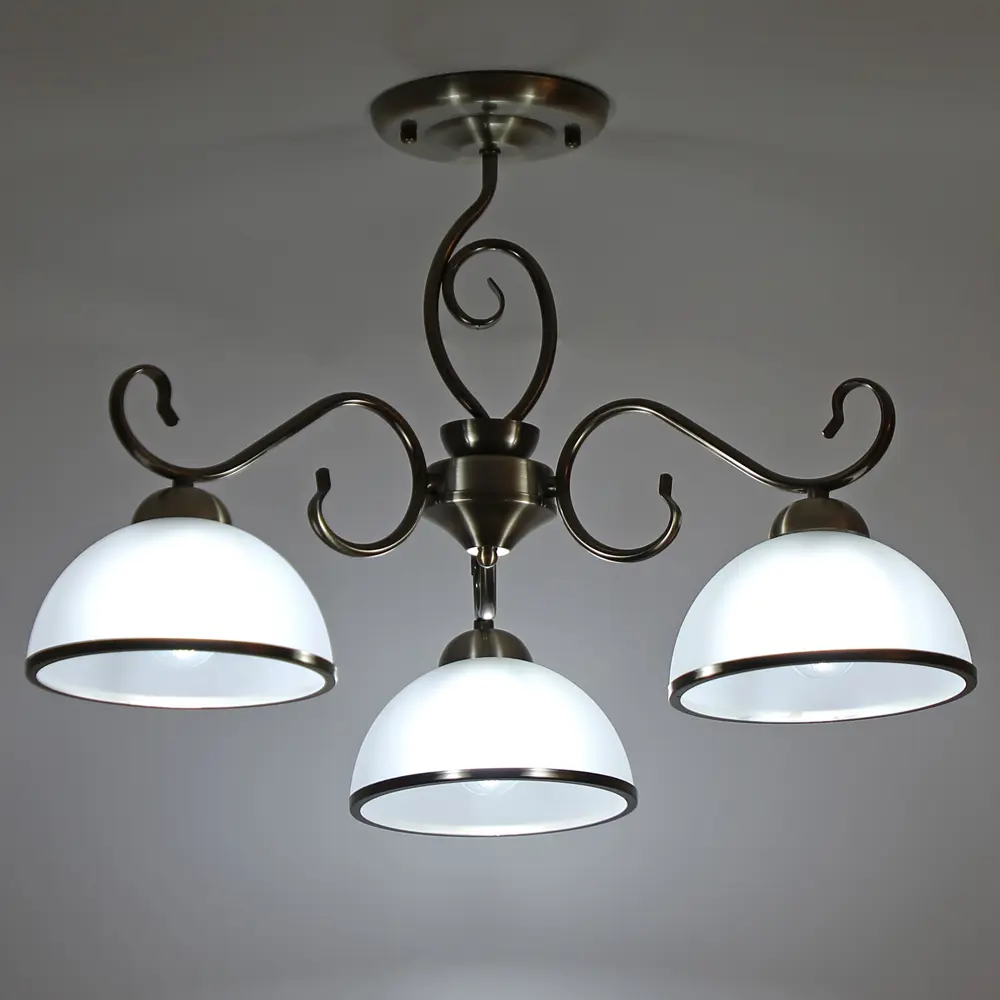 Люстра на штанге Palatino 3 лампы 12 м² цвет бронза SCHAFFNER STLM-2039582 - Вид №1