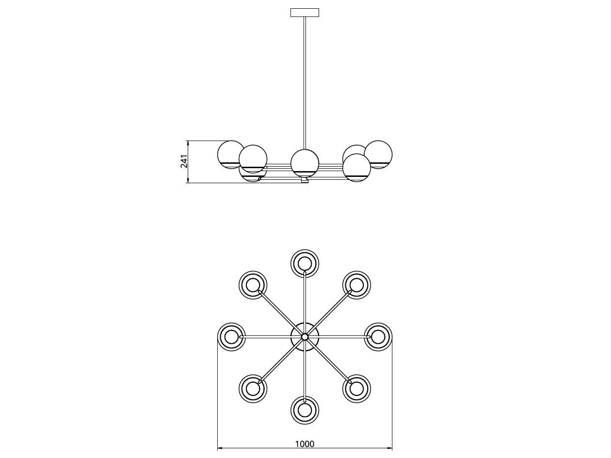 Светодиодный потолочный светильник ручной работы Cameron Design House Мяч и обруч ARCH-00089460 - Вид №19