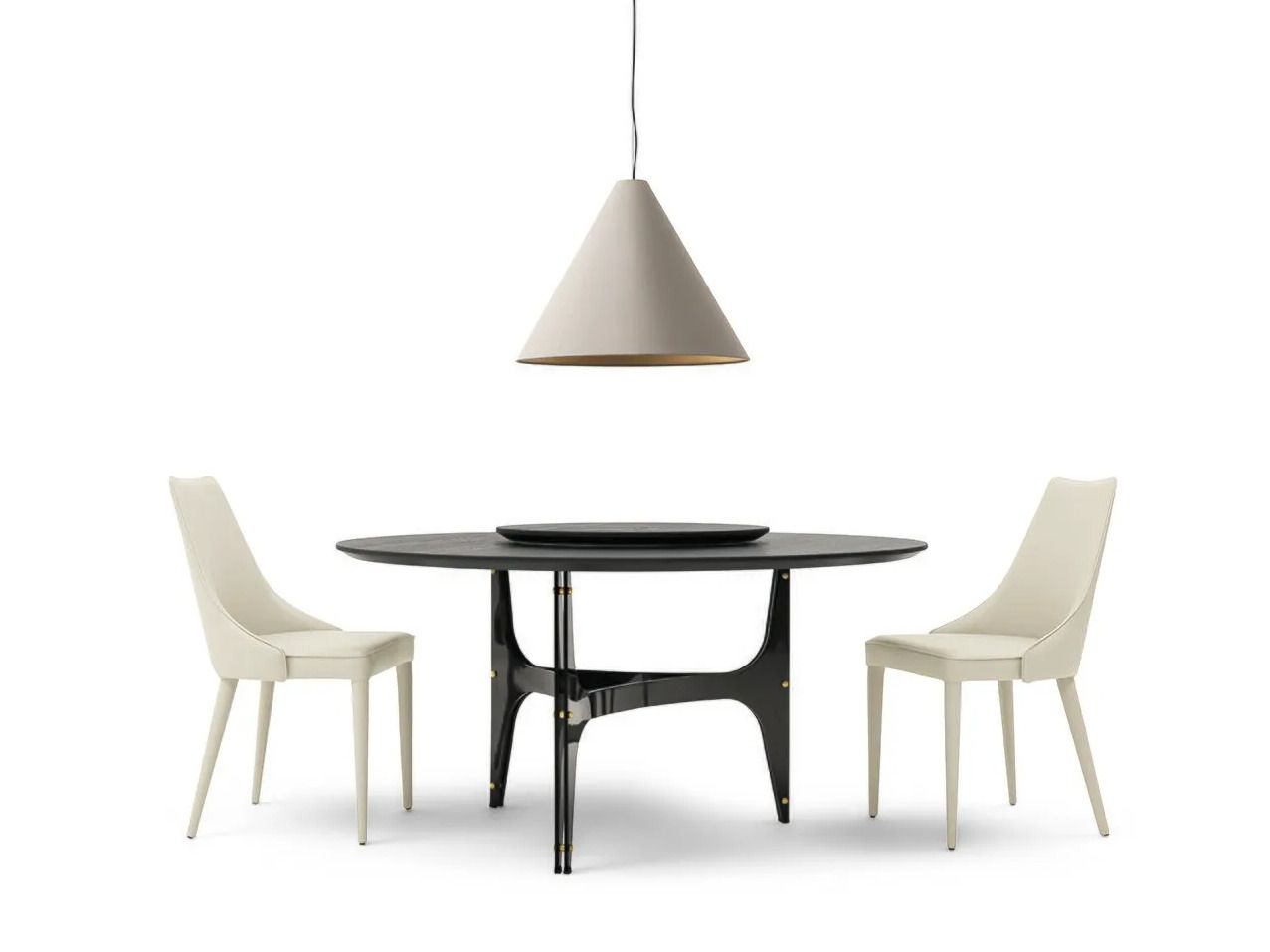 Круглый обеденный стол из стали и дерева Bontempi Casa UNIVERSE ARCH-00023397 - Вид №3