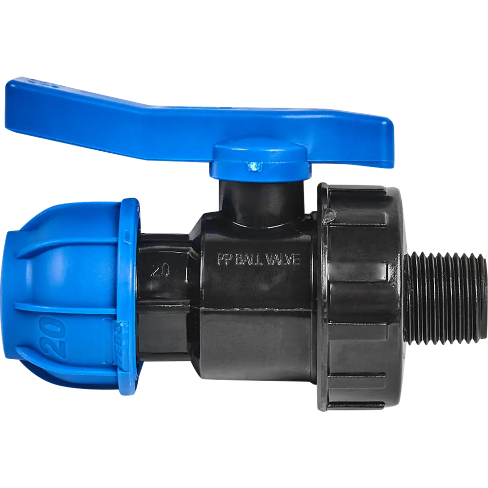 Шаровой кран Santreyd ПНД 20 мм с наружной резьбой 1/2" 82382748 STLM-0026033 - Вид №1