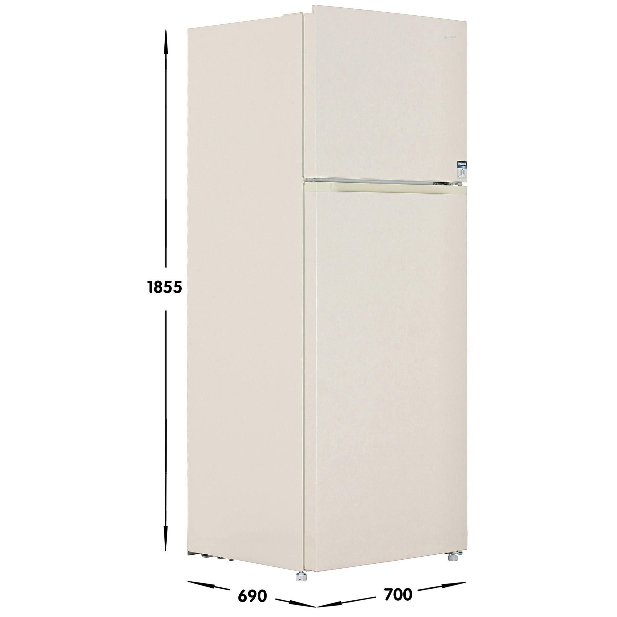 5402307 Холодильник с морозильником   DEXP T4-47AMG бежевый STDN-0032894 - Вид №6
